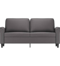 2-Sitzer-Sofa Grau 140 cm Kunstleder
