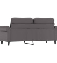 2-Sitzer-Sofa Grau 140 cm Kunstleder