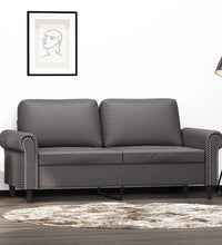2-Sitzer-Sofa Grau 140 cm Kunstleder