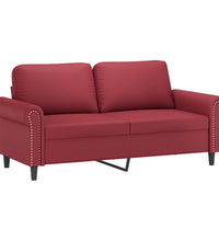 2-Sitzer-Sofa Weinrot 140 cm Kunstleder