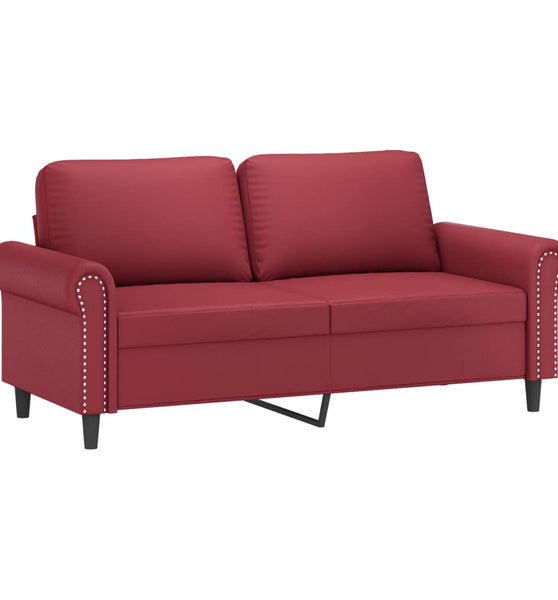2-Sitzer-Sofa Weinrot 140 cm Kunstleder