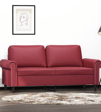 2-Sitzer-Sofa Weinrot 140 cm Kunstleder