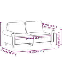 2-Sitzer-Sofa Cappuccino-Braun 140 cm Kunstleder