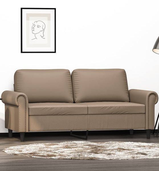 2-Sitzer-Sofa Cappuccino-Braun 140 cm Kunstleder