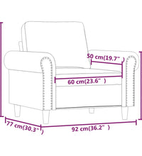 Sessel Hellgrau 60 cm Samt