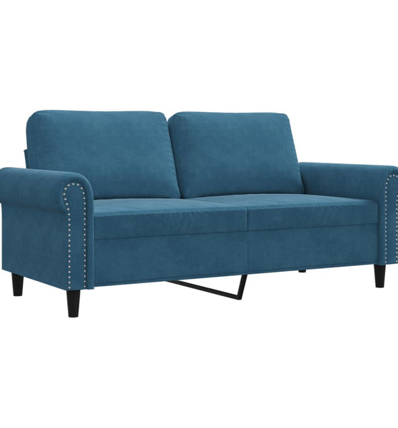 2-Sitzer-Sofa Blau 140 cm Samt