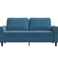 2-Sitzer-Sofa Blau 140 cm Samt