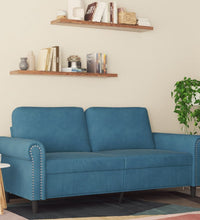 2-Sitzer-Sofa Blau 140 cm Samt