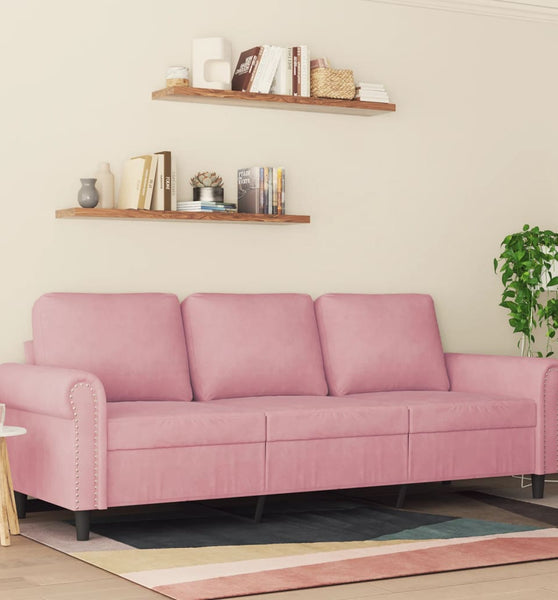 3-Sitzer-Sofa Rosa 180 cm Samt