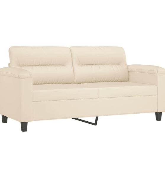 2-Sitzer-Sofa Beige 140 cm Mikrofasergewebe