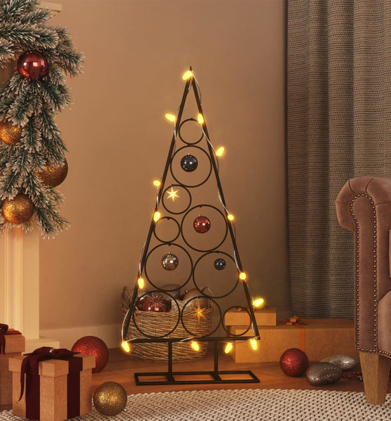 Metall-Weihnachtsbaum für Dekorationen Schwarz 90 cm