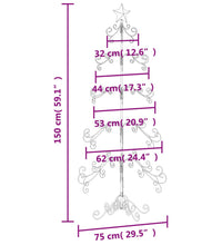 Metall-Weihnachtsbaum für Dekorationen Schwarz 150 cm