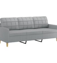 3-Sitzer-Sofa Hellgrau 180 cm Stoff