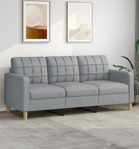 3-Sitzer-Sofa Hellgrau 180 cm Stoff