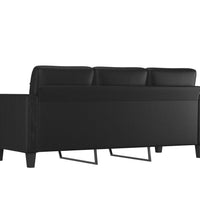 3-Sitzer-Sofa Schwarz 180 cm Kunstleder