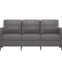 3-Sitzer-Sofa Grau 180 cm Kunstleder