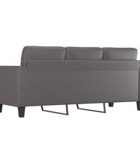 3-Sitzer-Sofa Grau 180 cm Kunstleder