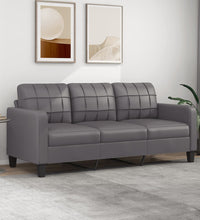 3-Sitzer-Sofa Grau 180 cm Kunstleder