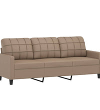 3-Sitzer-Sofa Cappuccino-Braun 180 cm Kunstleder