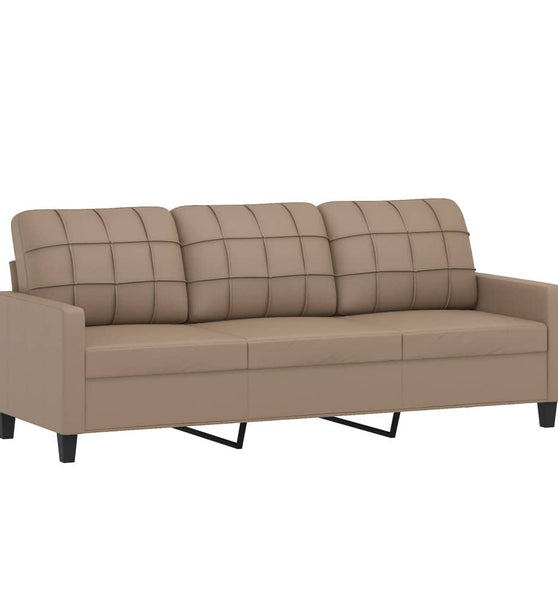 3-Sitzer-Sofa Cappuccino-Braun 180 cm Kunstleder