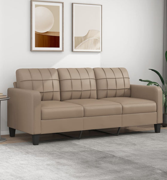 3-Sitzer-Sofa Cappuccino-Braun 180 cm Kunstleder