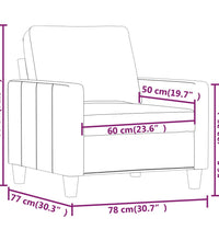 Sessel Grau 60 cm Kunstleder