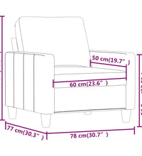 Sessel Cappuccino-Braun 60 cm Kunstleder