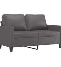 2-Sitzer-Sofa Grau 120 cm Kunstleder