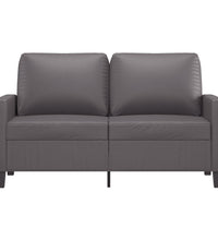 2-Sitzer-Sofa Grau 120 cm Kunstleder