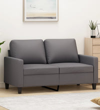 2-Sitzer-Sofa Grau 120 cm Kunstleder