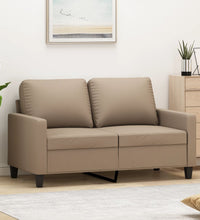 2-Sitzer-Sofa Cappuccino-Braun 120 cm Kunstleder