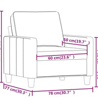 Sofasessel Dunkelgrau 60 cm Stoff