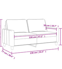 2-Sitzer-Sofa Hellgrau 120 cm Stoff