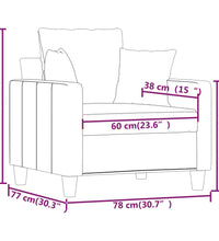 Sessel Hellgrau 60 cm Stoff