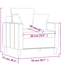 Sessel Dunkelgrau 60 cm Samt