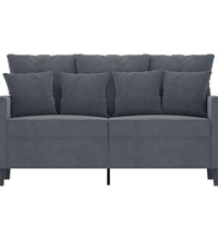 2-Sitzer-Sofa Dunkelgrau 120 cm Samt