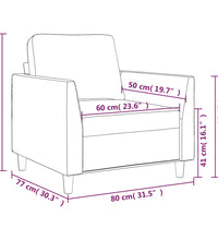 Sessel Cappuccino-Braun 60 cm Kunstleder