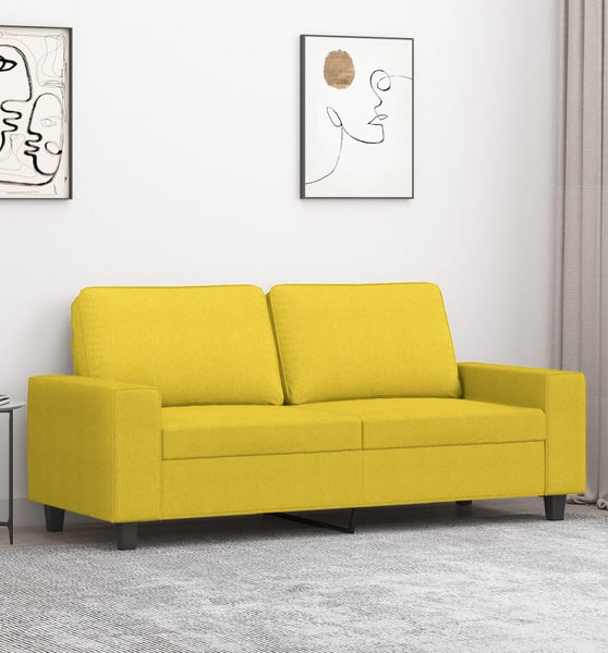 2-Sitzer-Sofa Hellgelb 140 cm Stoff