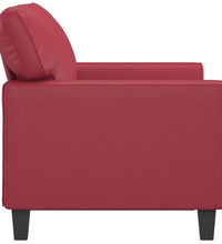 2-Sitzer-Sofa Weinrot 120 cm Kunstleder