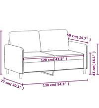 2-Sitzer-Sofa Rosa 120 cm Samt