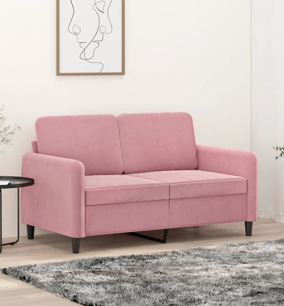 2-Sitzer-Sofa Rosa 120 cm Samt
