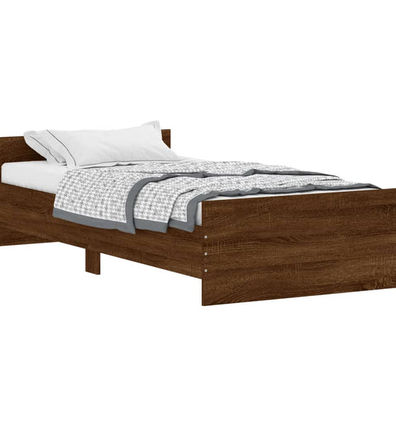 Bettgestell ohne Matratze Braun Eiche 90x200 cm Holzwerkstoff