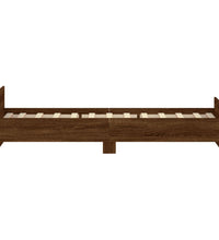 Bettgestell ohne Matratze Braun Eiche 90x200 cm Holzwerkstoff