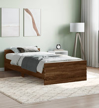 Bettgestell ohne Matratze Braun Eiche 90x200 cm Holzwerkstoff