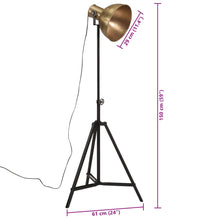 Stehleuchte 25 W Vintage-Messing 61x61x90/150 cm E27