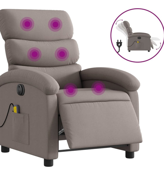 Massagesessel Elektrisch Taupe Stoff