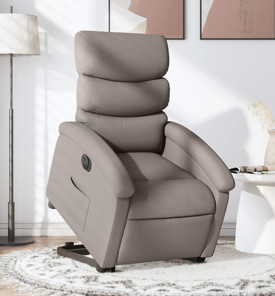 Relaxsessel mit Aufstehhilfe Elektrisch Taupe Stoff