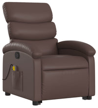 Massagesessel mit Aufstehhilfe Braun Kunstleder