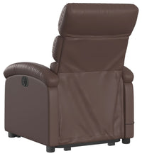 Massagesessel mit Aufstehhilfe Braun Kunstleder