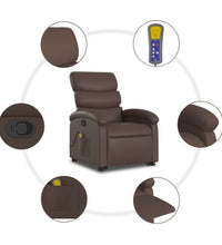 Massagesessel mit Aufstehhilfe Braun Kunstleder